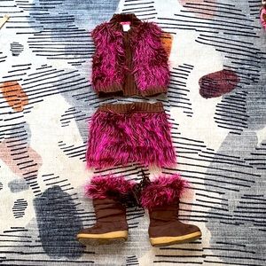 Pink and brown fur toddler set